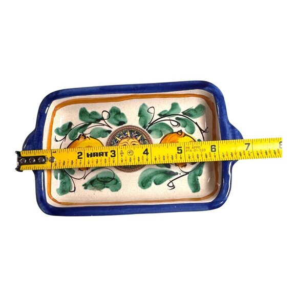 Vtg Italian Ceramic Rectangular Tray Celestial Sun Lemon Design Signed Stefano - Picture 4 of 9